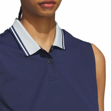 アディダス adidas　レディース ビヨンド ザ コース ルーズ ツイストニット ツーボタン ノースリーブ ポロシャツ KWI00　2025年モデル 詳細4