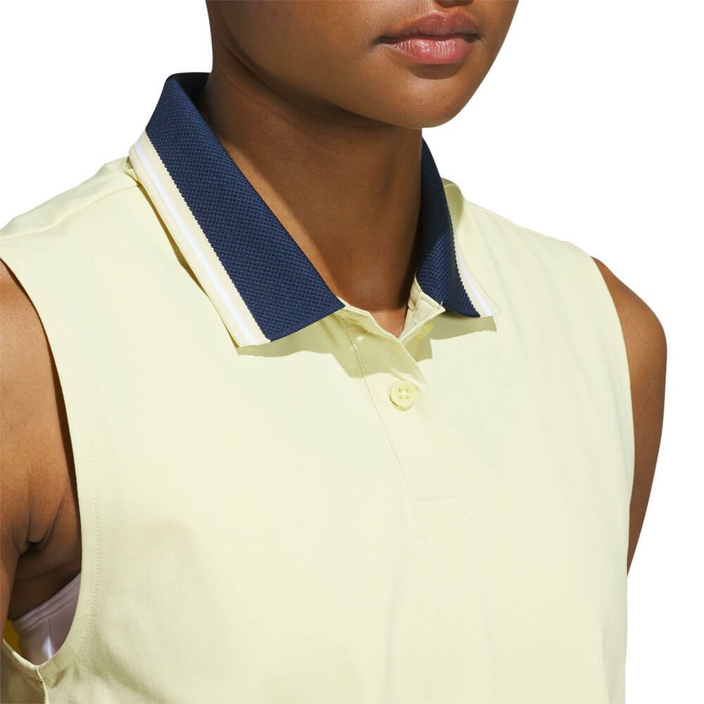 アディダス adidas　レディース ビヨンド ザ コース ルーズ ツイストニット ツーボタン ノースリーブ ポロシャツ KWI00　2025年モデル 詳細9