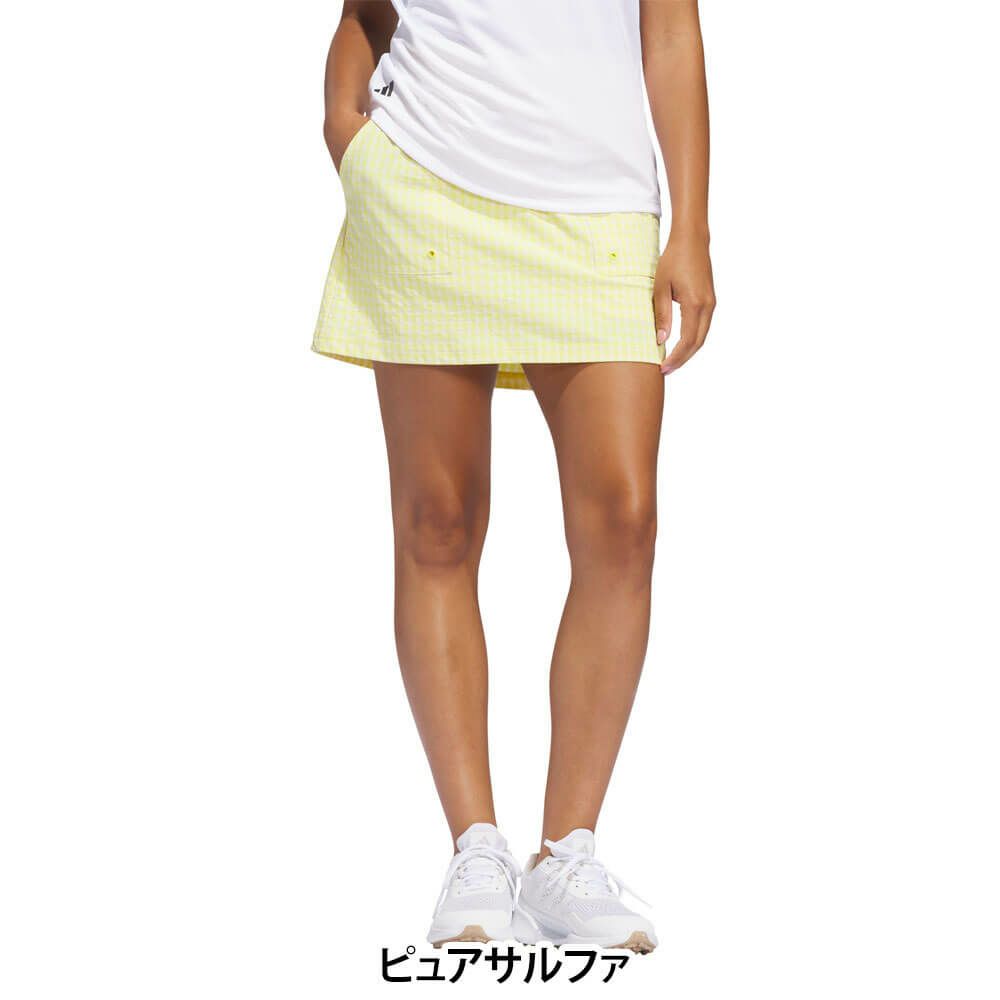 アディダス adidas　レディース ギンガムチェック プルオン スカート KTI67　2025年モデル 詳細2