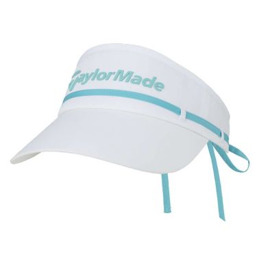 テーラーメイド TaylorMade　レディース リボン サンバイザー UN579 M16985 ホワイト/ターコイズ　2025年モデル 詳細1