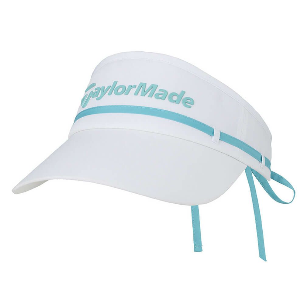 テーラーメイド TaylorMade　レディース リボン サンバイザー UN579 M16985 ホワイト/ターコイズ　2025年モデル 詳細1