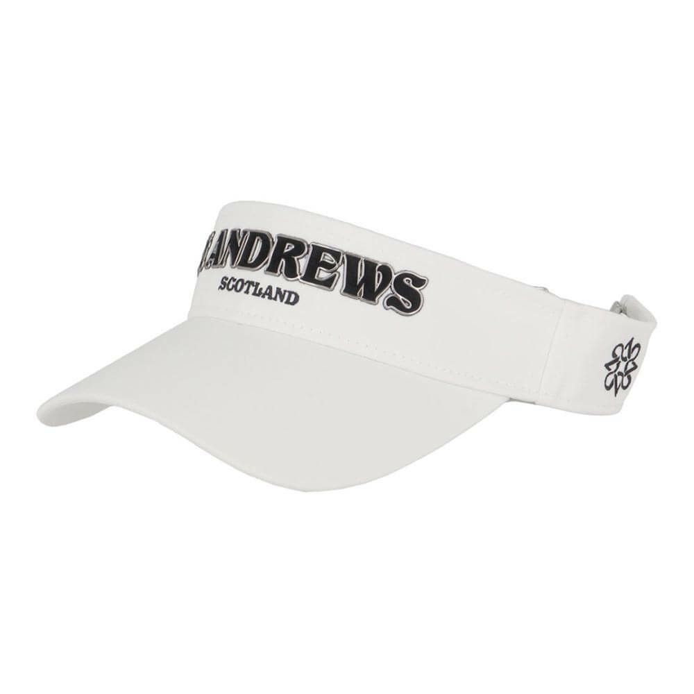 セントアンドリュース St ANDREWS　メンズ 撥水 ロゴデザイン バイザー 042-5187552 030 ホワイト　2025年モデル 詳細1