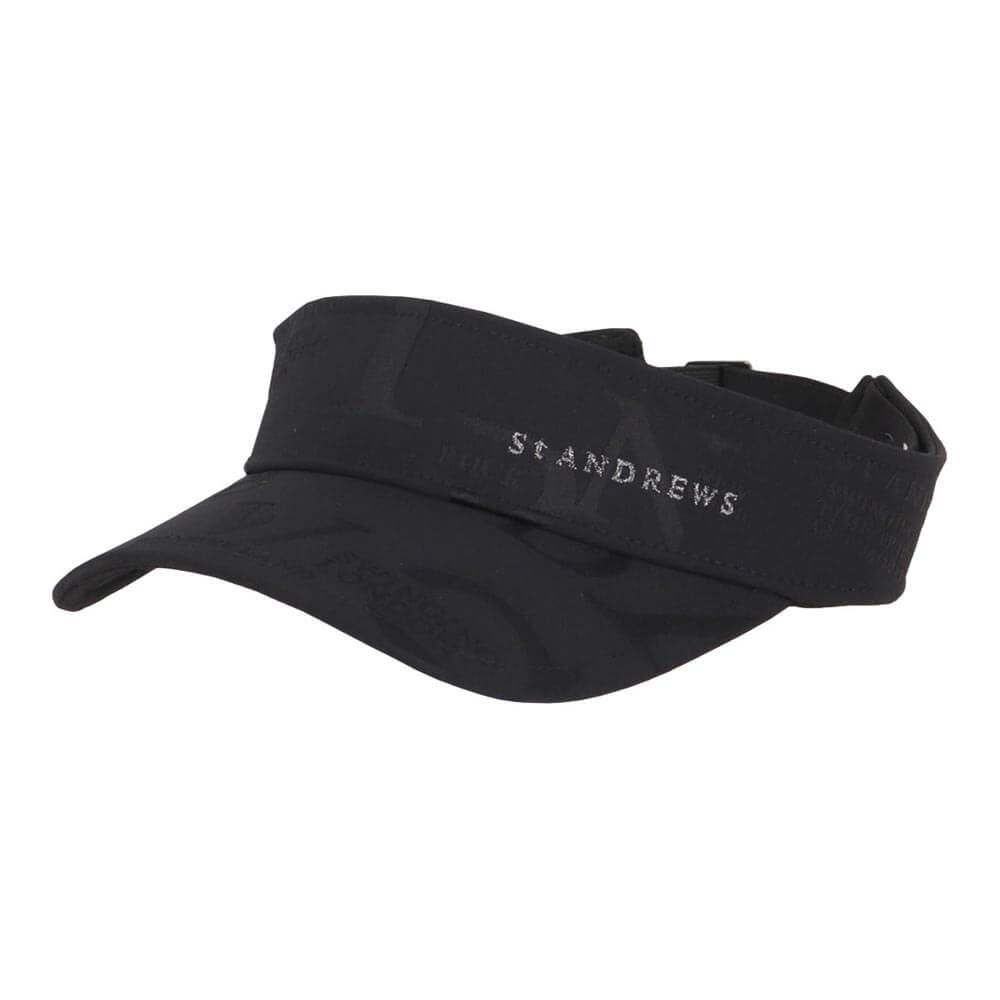 セントアンドリュース St ANDREWS　ユニセックス コンセプト柄 ジャガード バイザー 042-5187302 010 ブラック　2025年モデル 詳細1