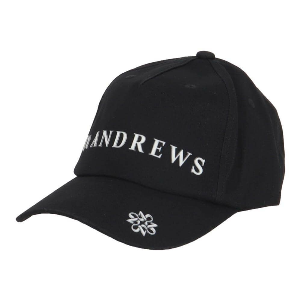 セントアンドリュース St ANDREWS　ユニセックス ロゴデザイン キャップ 042-5987251 010 ブラック　2025年モデル 詳細1