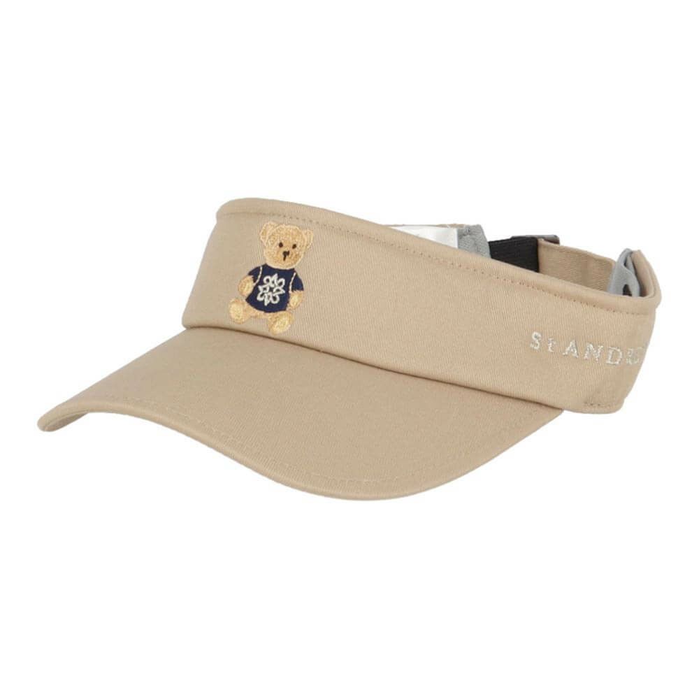 セントアンドリュース St ANDREWS　ユニセックス テディベア刺繍 バイザー 042-5987332 040 ベージュ　2025年モデル 詳細1