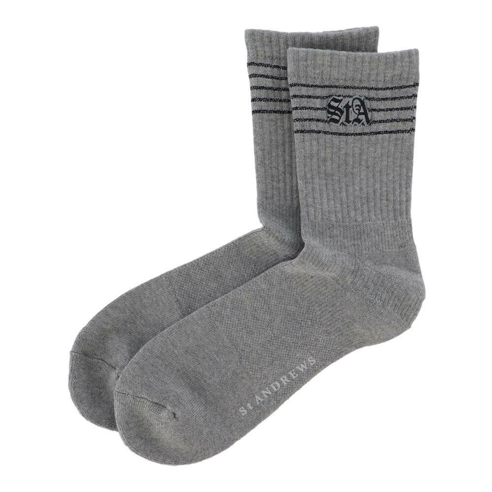 セントアンドリュース St ANDREWS　レディース 5本線 ショートソックス 042-5186254 020 グレー　2025年モデル グレー