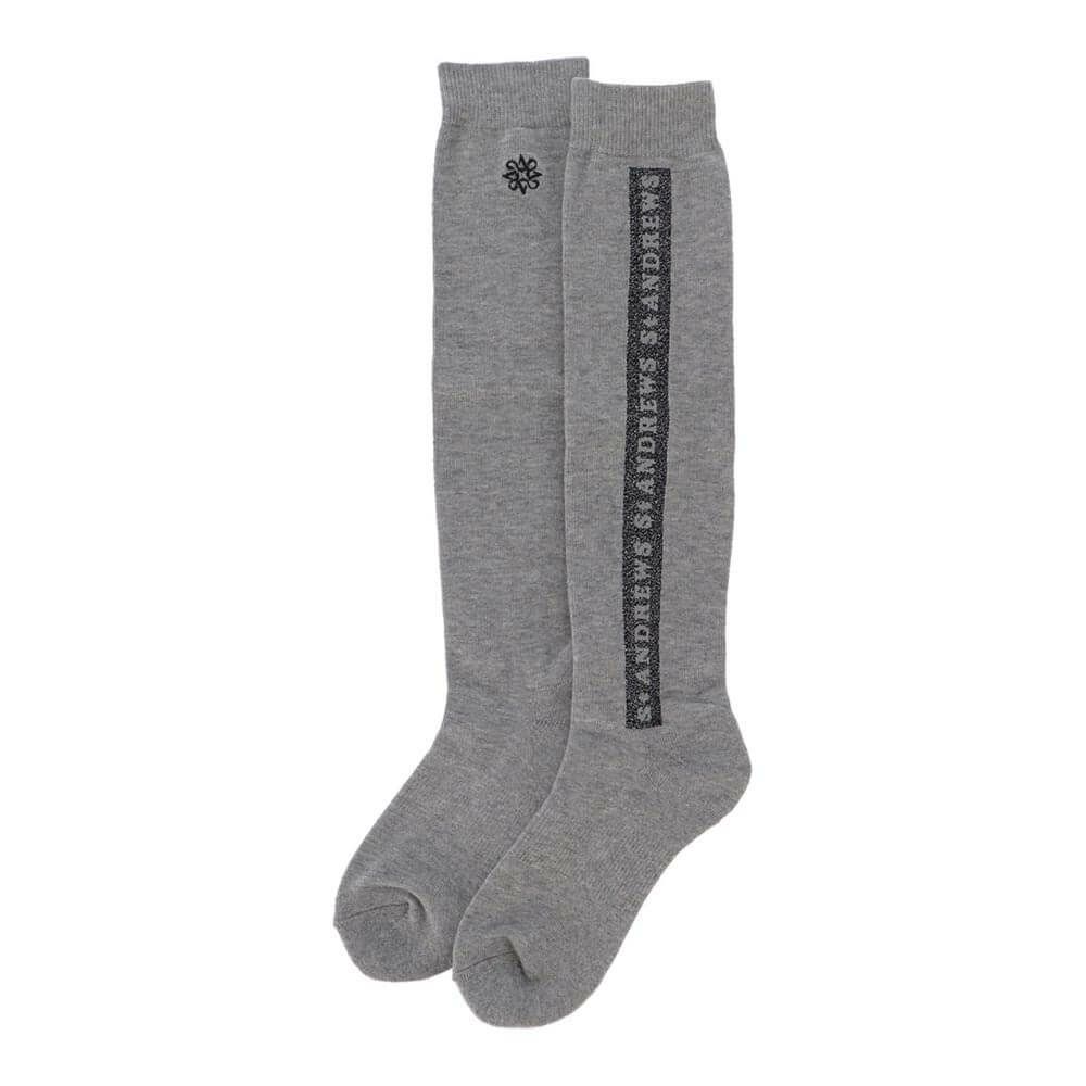セントアンドリュース St ANDREWS　レディース ラインロゴ ハイソックス 042-5186256 020 グレー　2025年モデル グレー