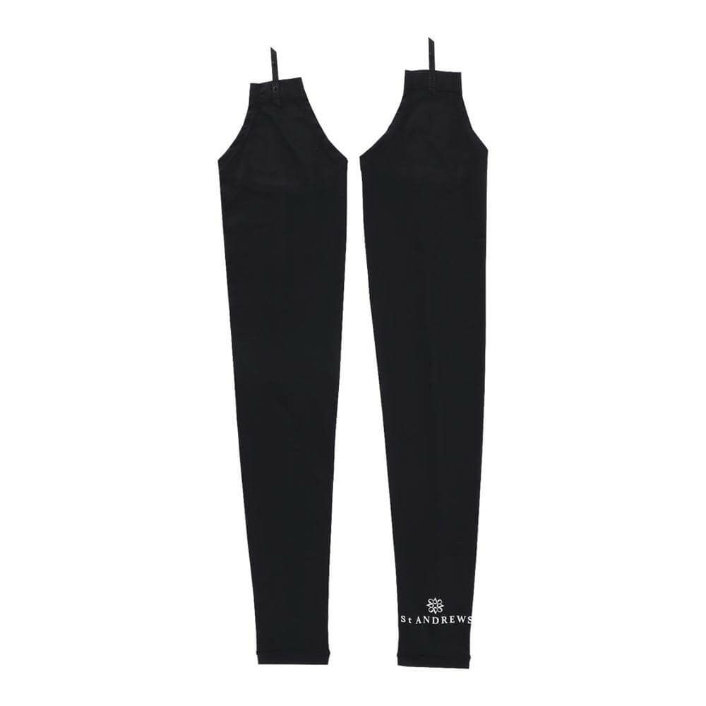セントアンドリュース St ANDREWS　レディース ロゴプリント アームカバー 042-5984456 010 ブラック　2025年モデル ブラック