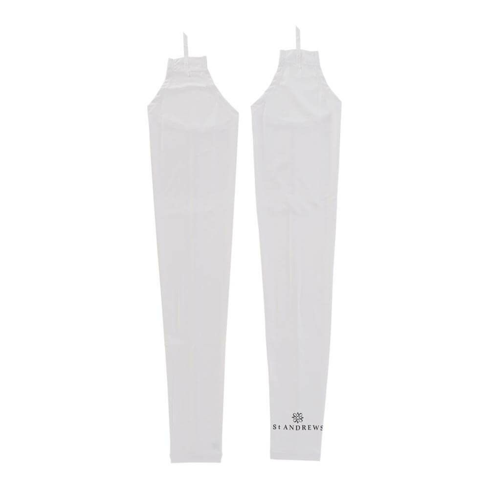 セントアンドリュース St ANDREWS　レディース ロゴプリント アームカバー 042-5984456 030 ホワイト　2025年モデル ホワイト