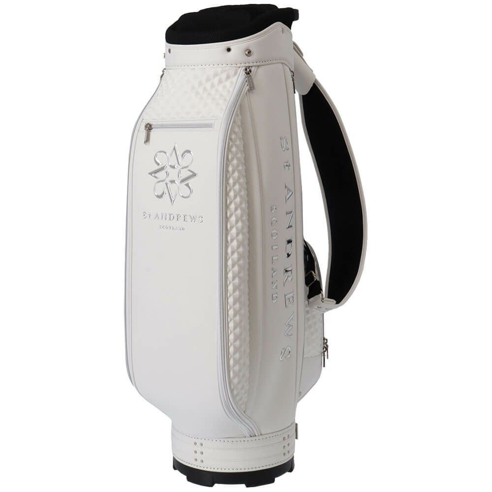 セントアンドリュース St ANDREWS　スリムカート型 ピラミッドエンボス キャディバッグ 042-5980301 030 ホワイト　2025年モデル 詳細2