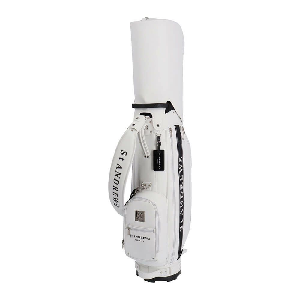 セントアンドリュース St ANDREWS　スリムカート型 ジャガードロゴテープ キャディバッグ 042-5980302 030 ホワイト　2025年モデル 詳細1