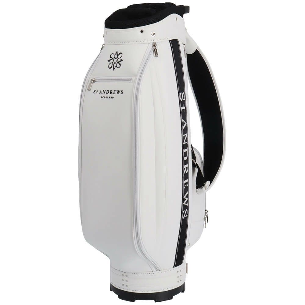 セントアンドリュース St ANDREWS　スリムカート型 ジャガードロゴテープ キャディバッグ 042-5980302 030 ホワイト　2025年モデル 詳細2