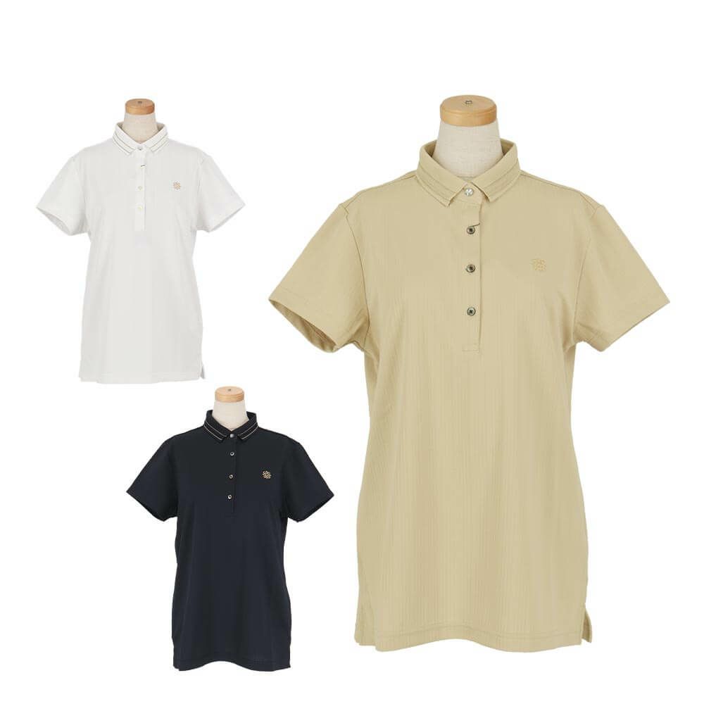 セントアンドリュース St ANDREWS　レディース ハイゲージ ストライプ 半袖 ポロシャツ 043-5160554　2025年モデル