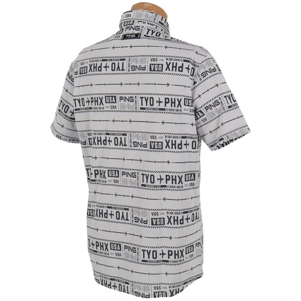 ピン PING　メンズ チケット柄 ジャカード 半袖 ポロシャツ 621-5160219　2025年モデル 詳細3