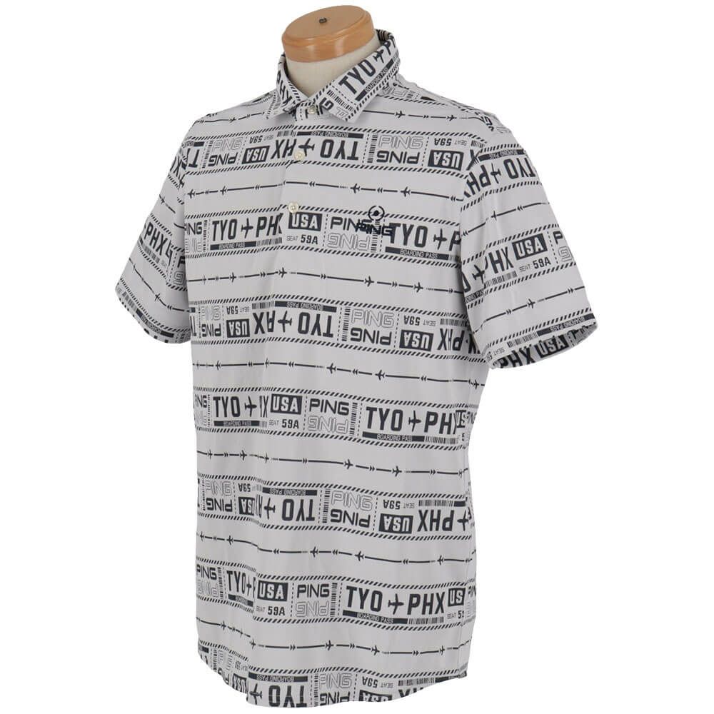 ピン PING　メンズ チケット柄 ジャカード 半袖 ポロシャツ 621-5160219　2025年モデル 詳細4