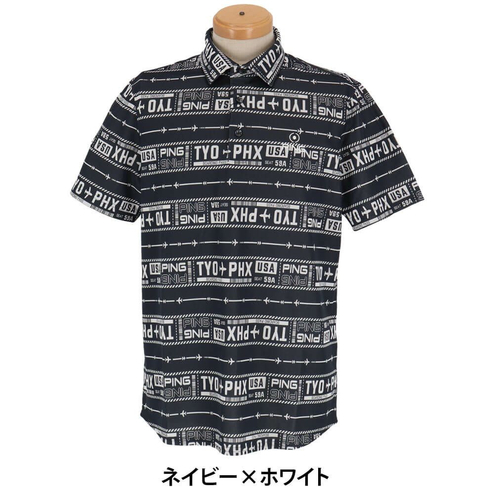ピン PING　メンズ チケット柄 ジャカード 半袖 ポロシャツ 621-5160219　2025年モデル 詳細8