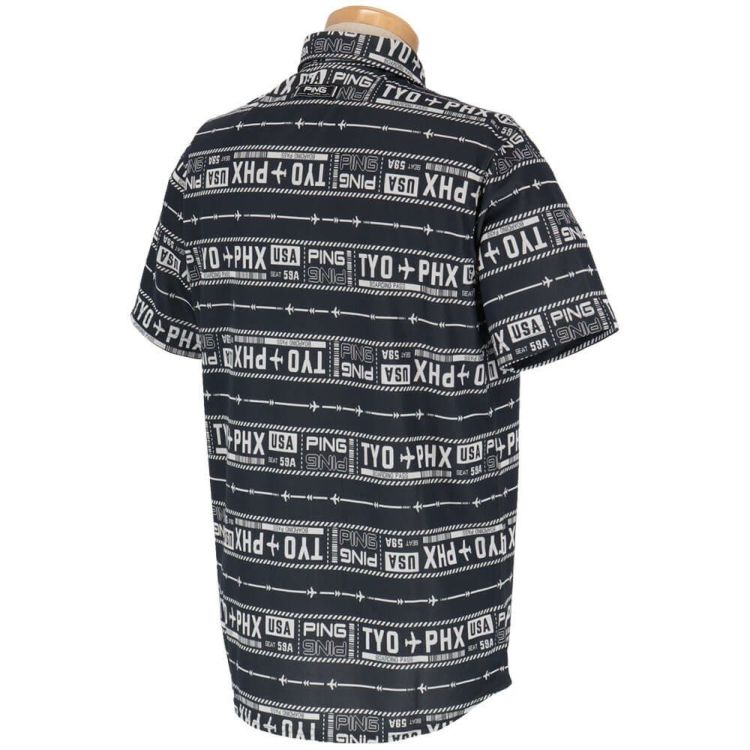 ピン PING メンズ チケット柄 ジャカード 半袖 ポロシャツ 621-5160219