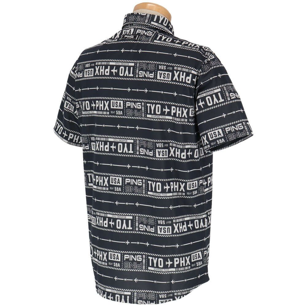 ピン PING　メンズ チケット柄 ジャカード 半袖 ポロシャツ 621-5160219　2025年モデル 詳細9