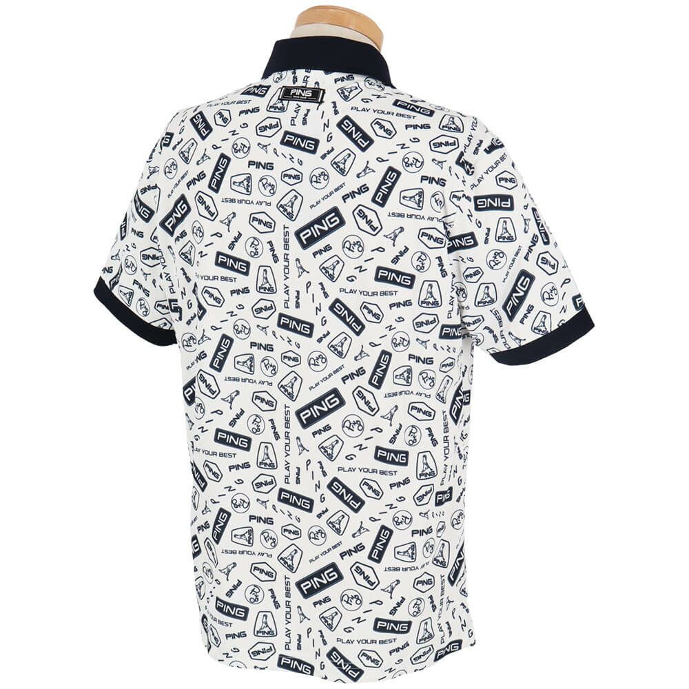 ピン PING　メンズ 総柄 プリント 半袖 ポロシャツ 621-5160221　2025年モデル 詳細3