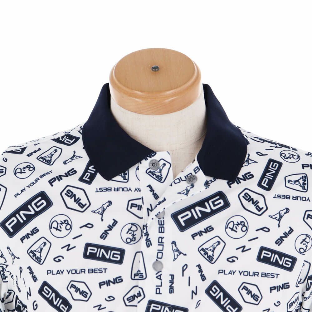 ピン PING　メンズ 総柄 プリント 半袖 ポロシャツ 621-5160221　2025年モデル 詳細5