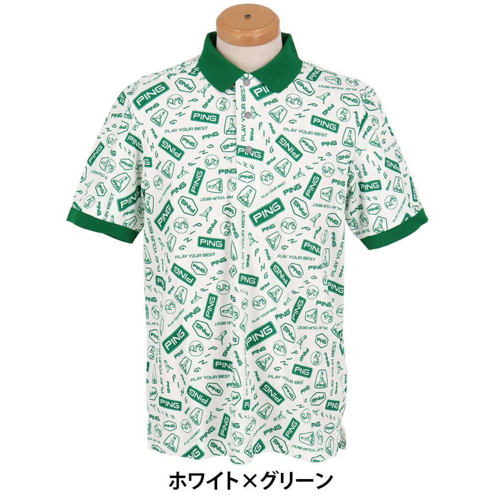ピン PING　メンズ 総柄 プリント 半袖 ポロシャツ 621-5160221　2025年モデル 詳細6