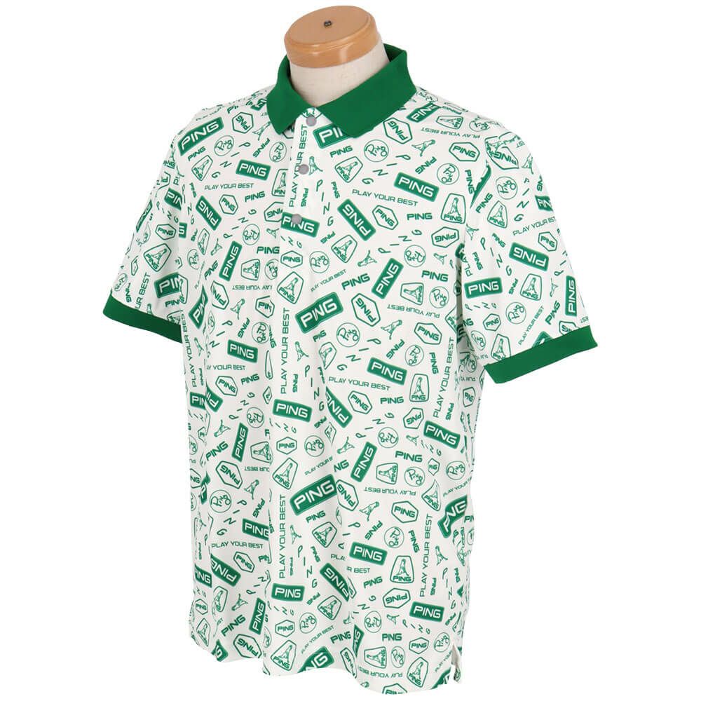 ピン PING　メンズ 総柄 プリント 半袖 ポロシャツ 621-5160221　2025年モデル 詳細8