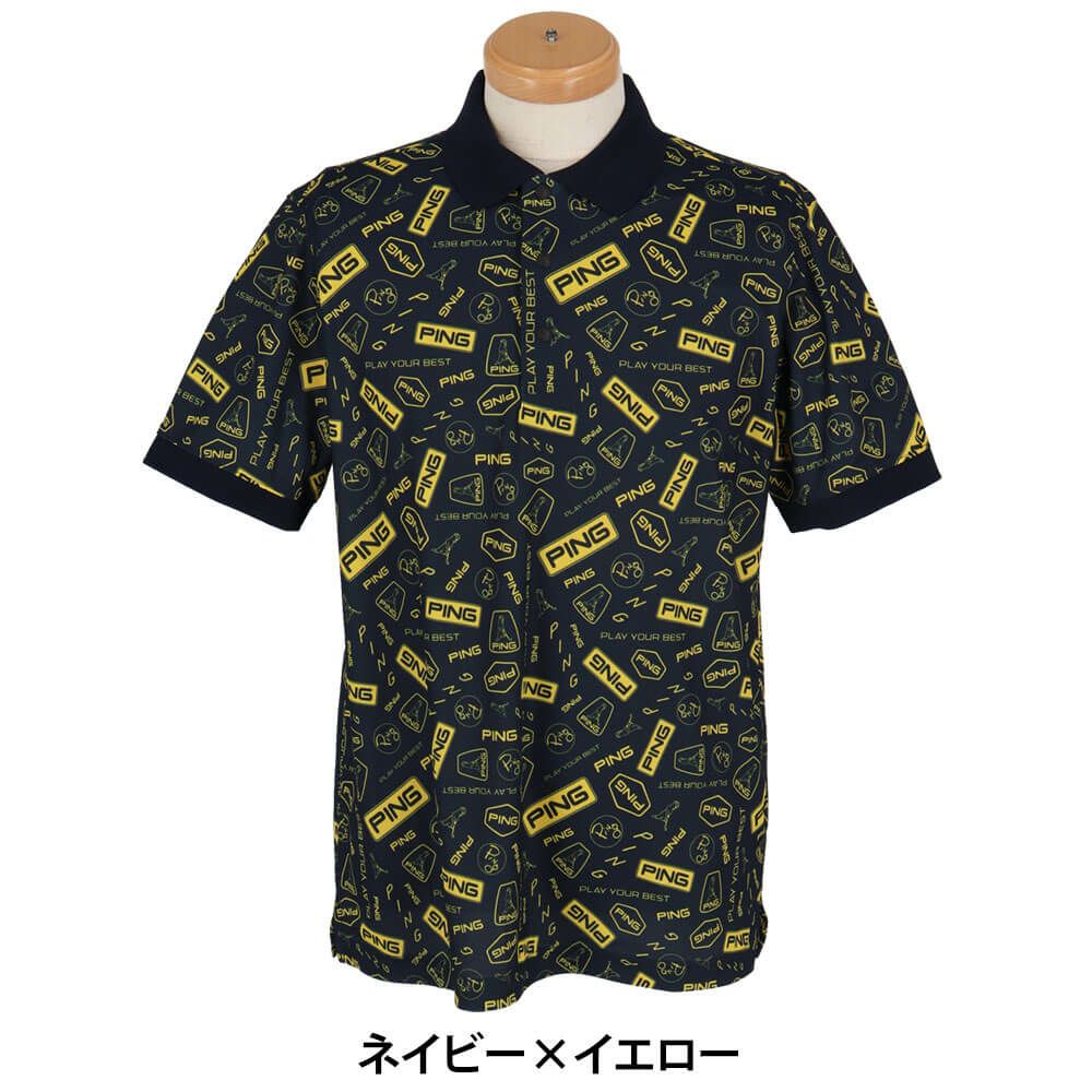 ピン PING　メンズ 総柄 プリント 半袖 ポロシャツ 621-5160221　2025年モデル 詳細9