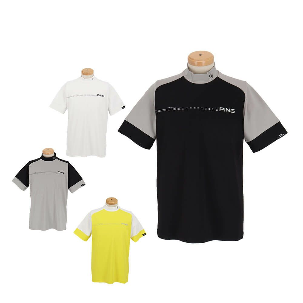 ピン PING　メンズ クイックドライ UV 半袖 ハイネックシャツ 621-5167303　2025年モデル 詳細1