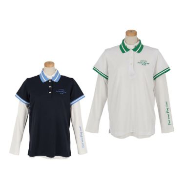 ピン PING　レディース 半袖 ポロシャツ & 長袖 ハイネックインナーシャツ レイヤード ツインセット 622-5160202　2025年モデル 詳細1
