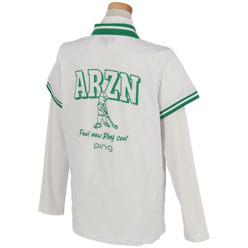 ピン PING　レディース 半袖 ポロシャツ & 長袖 ハイネックインナーシャツ レイヤード ツインセット 622-5160202　2025年モデル 詳細3