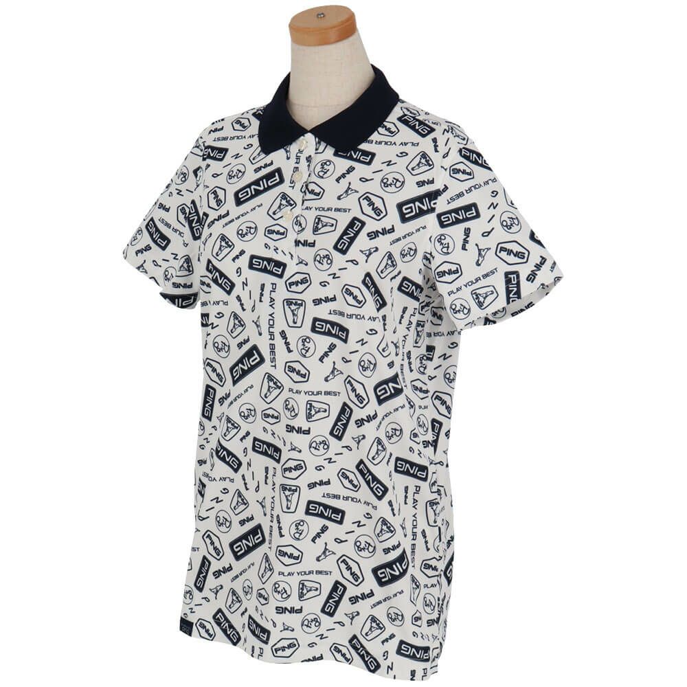 ピン PING　レディース 総柄 プリント 半袖 ポロシャツ 622-5160208　2025年モデル 詳細4