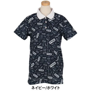 ピン PING　レディース 総柄 プリント 半袖 ポロシャツ 622-5160208　2025年モデル 詳細5