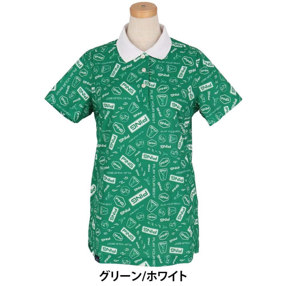 ピン PING　レディース 総柄 プリント 半袖 ポロシャツ 622-5160208　2025年モデル 詳細8