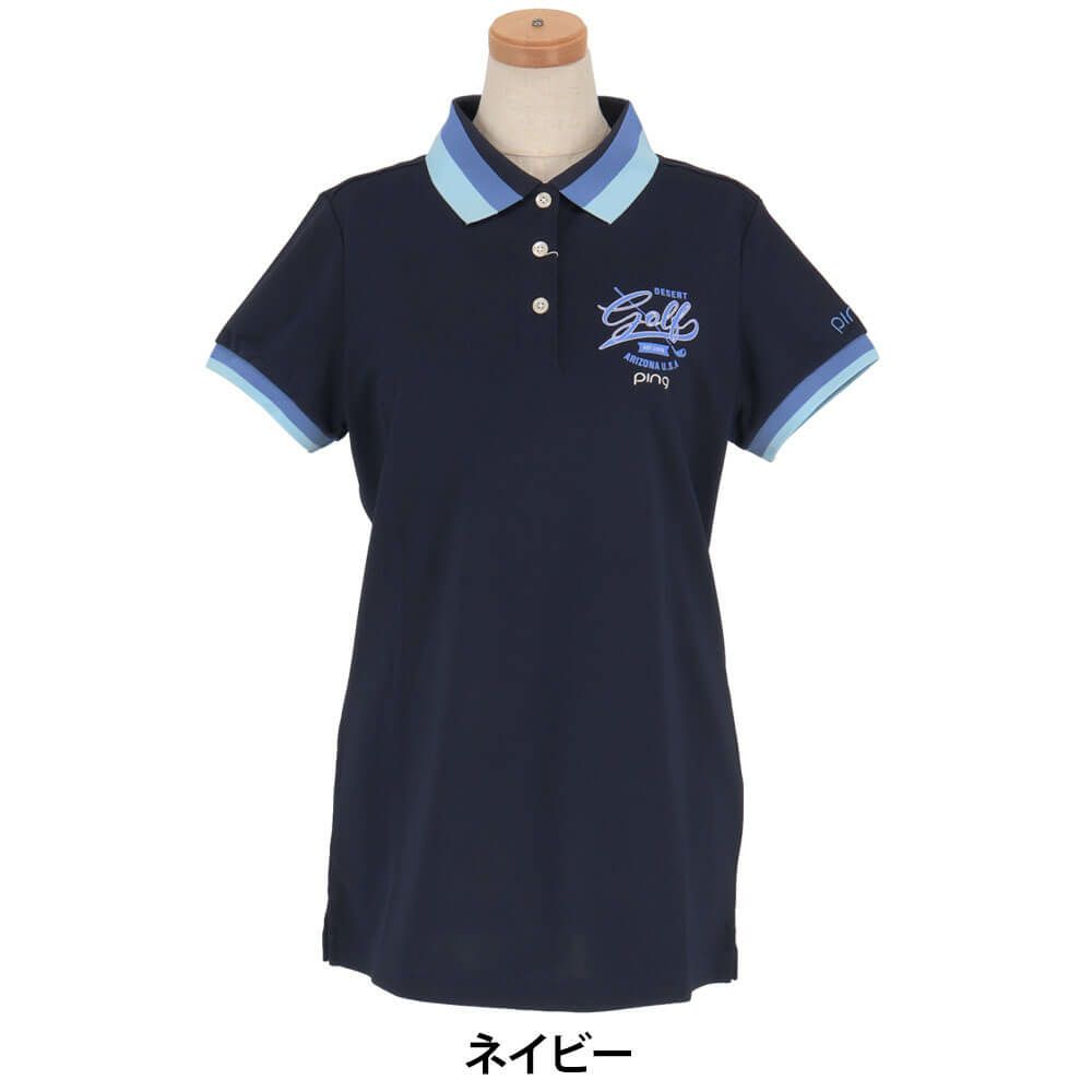 ピン PING　レディース ロンナイズカノコ 半袖 ポロシャツ 622-5160304　2025年モデル 詳細8