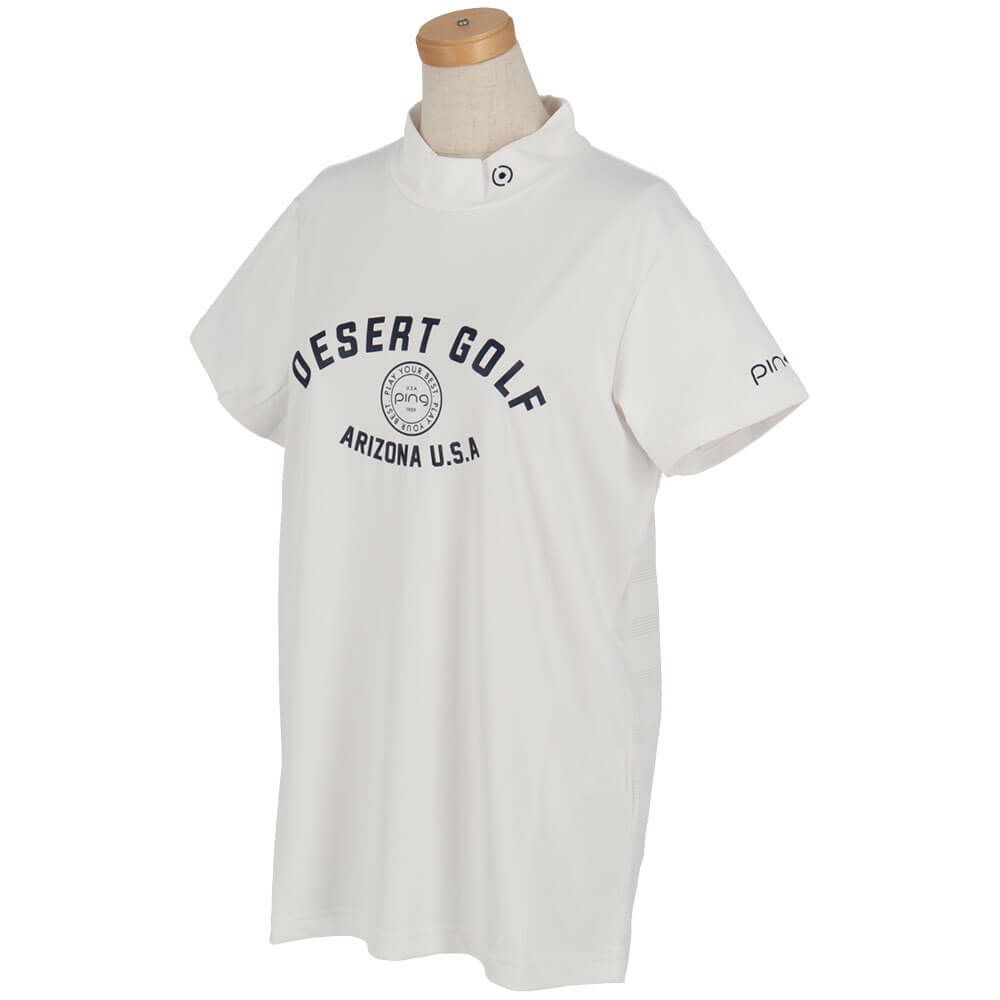 ピン PING　レディース メッシュ ボーダージャガード 半袖 ハイネック シャツ 622-5167100　2025年モデル 詳細7