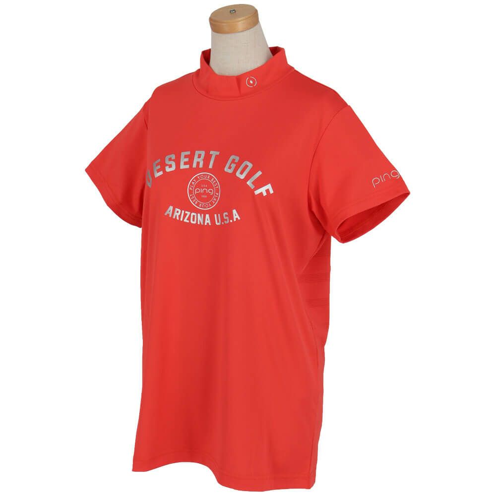 ピン PING　レディース メッシュ ボーダージャガード 半袖 ハイネック シャツ 622-5167100　2025年モデル 詳細10