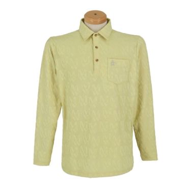 マンシングウェア Munsingwear　メンズ ストレッチ ジャカード モノグラム柄 テーラーカラー 長袖 ポロシャツ MGMXJB03　2024年モデル 詳細1