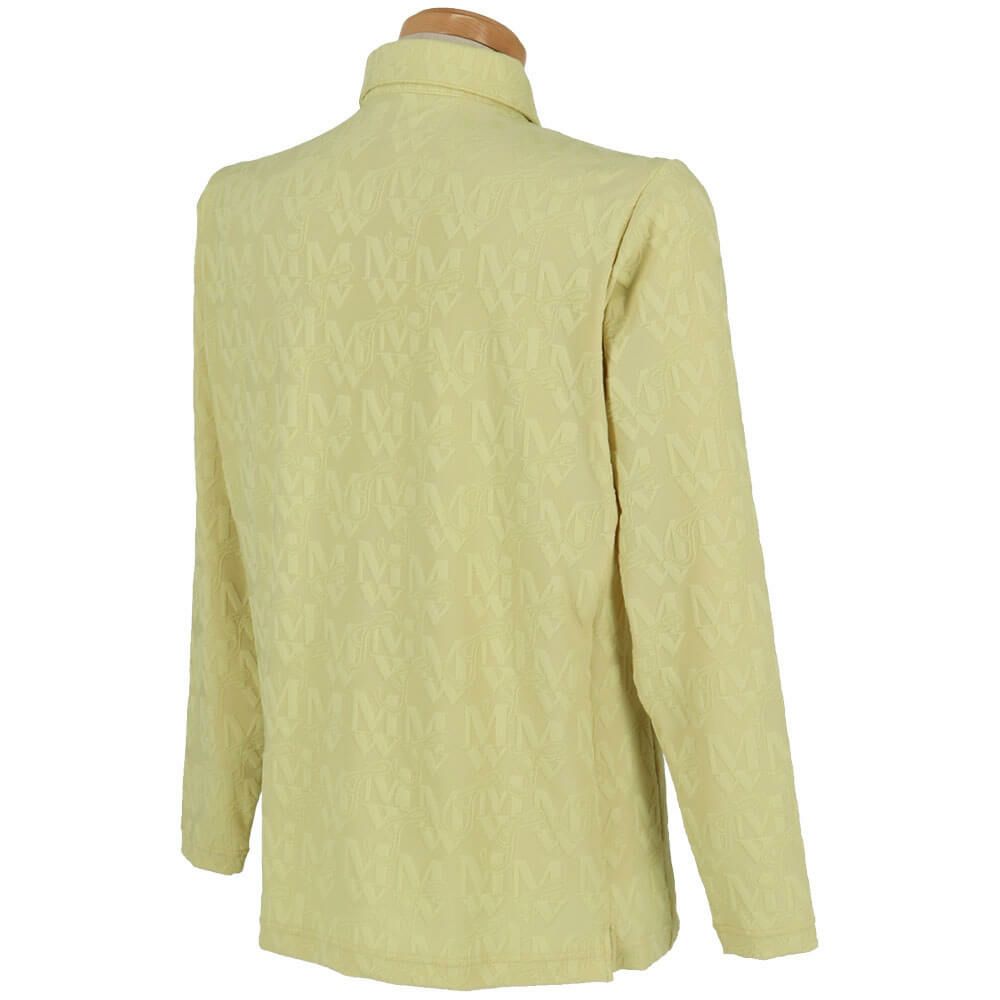 マンシングウェア Munsingwear　メンズ ストレッチ ジャカード モノグラム柄 テーラーカラー 長袖 ポロシャツ MGMXJB03　2024年モデル 詳細2