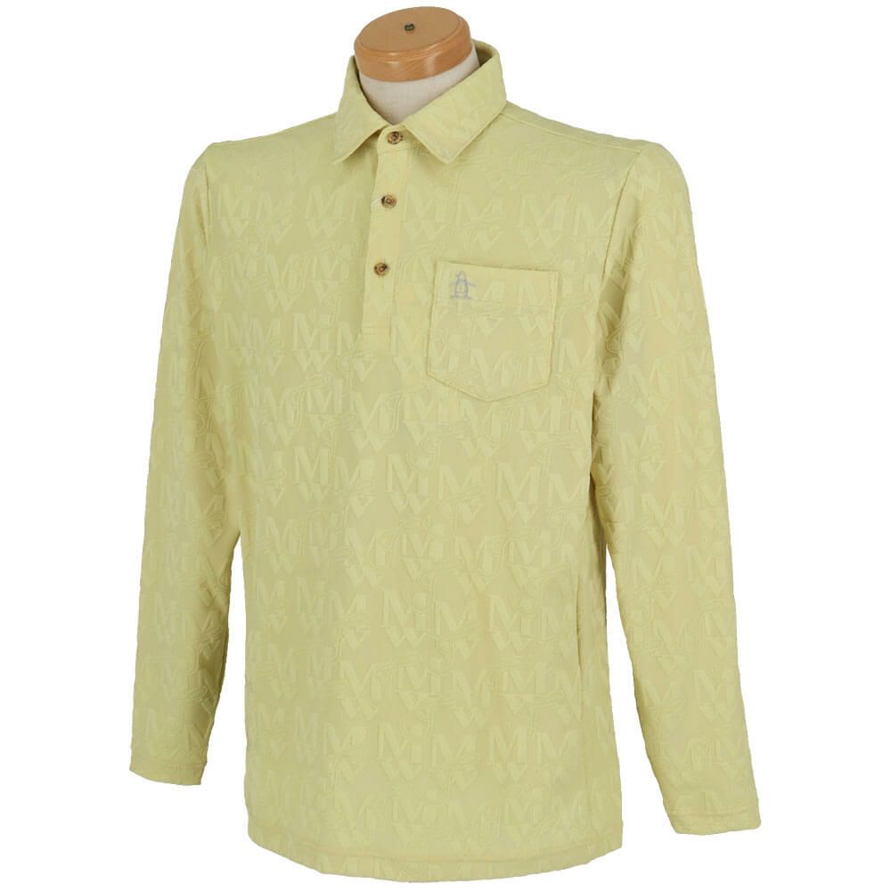 マンシングウェア Munsingwear　メンズ ストレッチ ジャカード モノグラム柄 テーラーカラー 長袖 ポロシャツ MGMXJB03　2024年モデル 詳細3