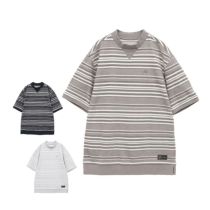 トラヴィスマシュー Travis Mathew　メンズ パイルボーダー 半袖 モックネックシャツ 7AL015　2025年モデル 詳細1