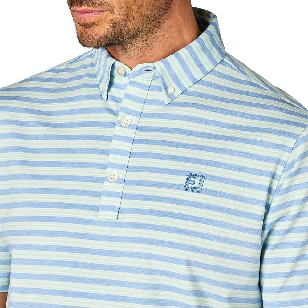 フットジョイ FootJoy　メンズ ヘザーストライプ 半袖 ボタンダウン ポロシャツ FJ-S25-S11　2025年モデル 詳細4