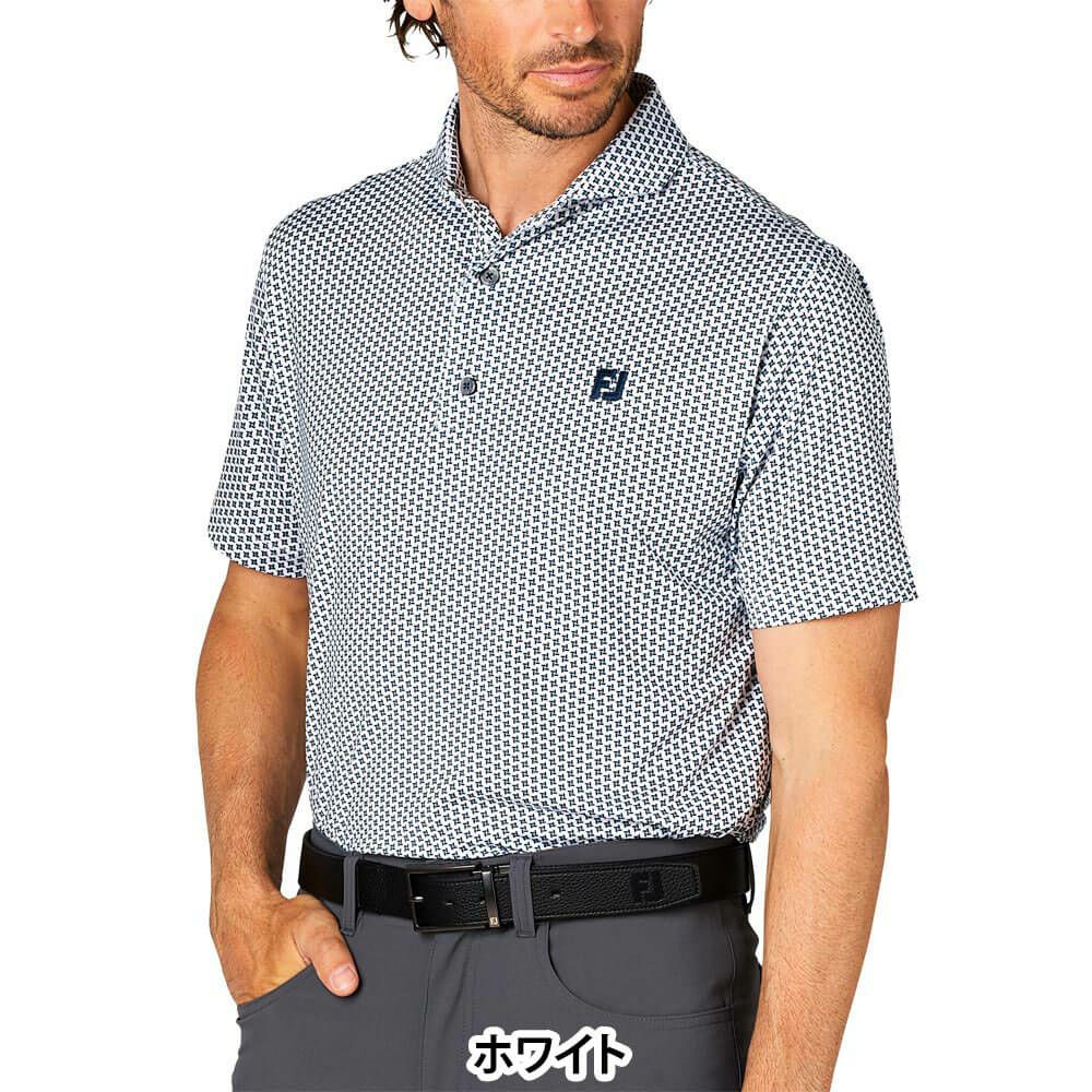 フットジョイ FootJoy　メンズ ジオメトリックプリント ワイドカラー 半袖 ポロシャツ FJ-S25-S12　2025年モデル 詳細5