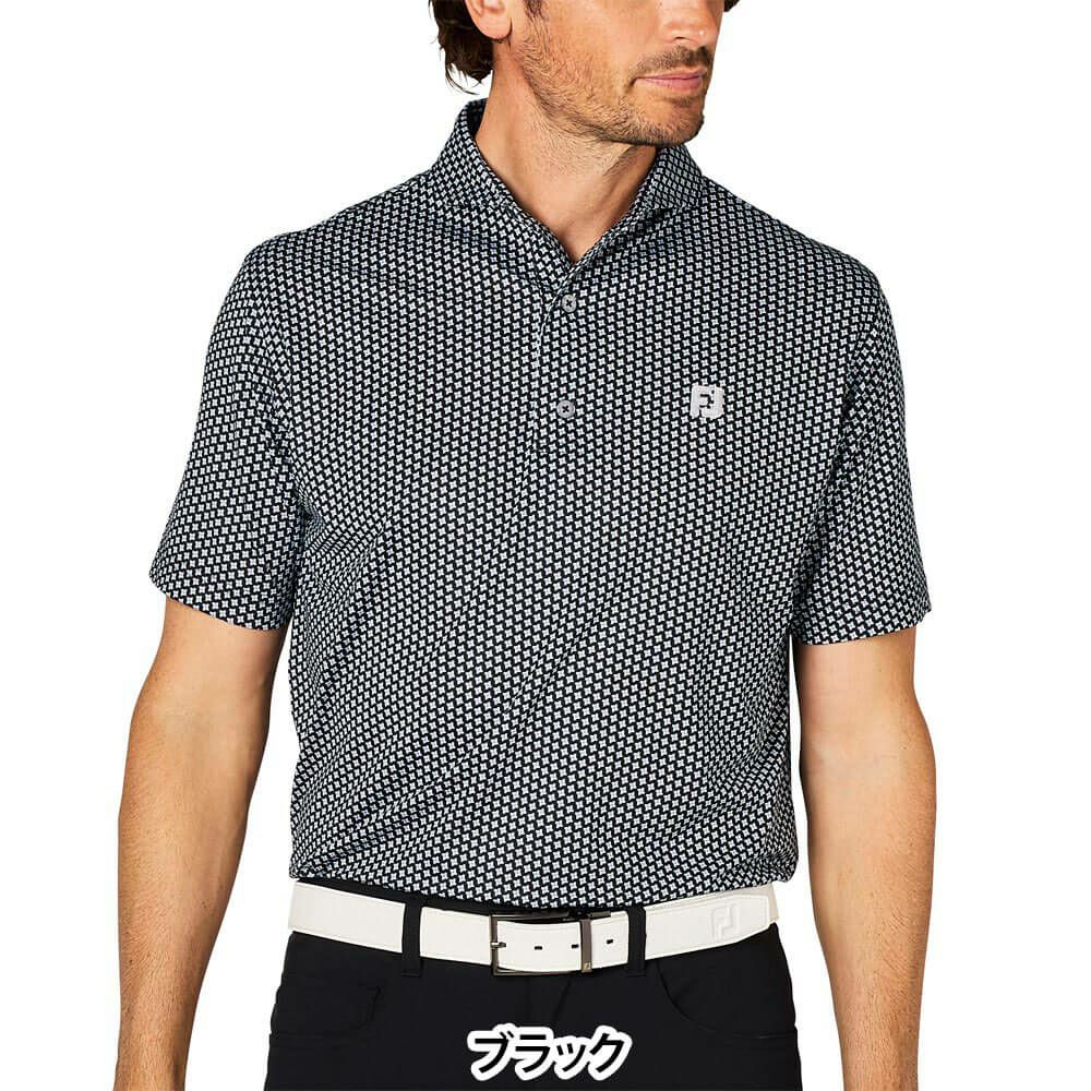 フットジョイ FootJoy　メンズ ジオメトリックプリント ワイドカラー 半袖 ポロシャツ FJ-S25-S12　2025年モデル 詳細8