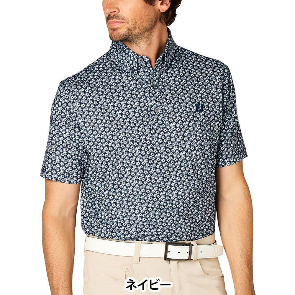フットジョイ FootJoy　メンズ フラワープリント 半袖 ボタンダウン ポロシャツ FJ-S25-S14　2025年モデル 詳細5