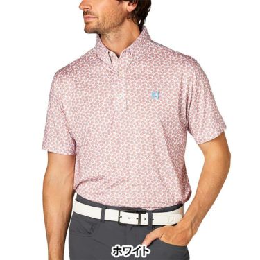フットジョイ FootJoy　メンズ フラワープリント 半袖 ボタンダウン ポロシャツ FJ-S25-S14　2025年モデル 詳細8