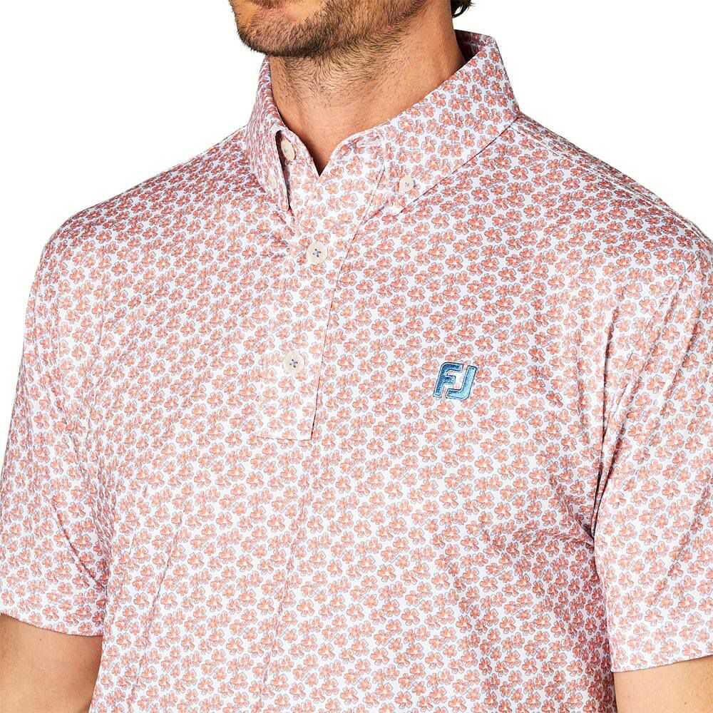 フットジョイ FootJoy　メンズ フラワープリント 半袖 ボタンダウン ポロシャツ FJ-S25-S14　2025年モデル 詳細9