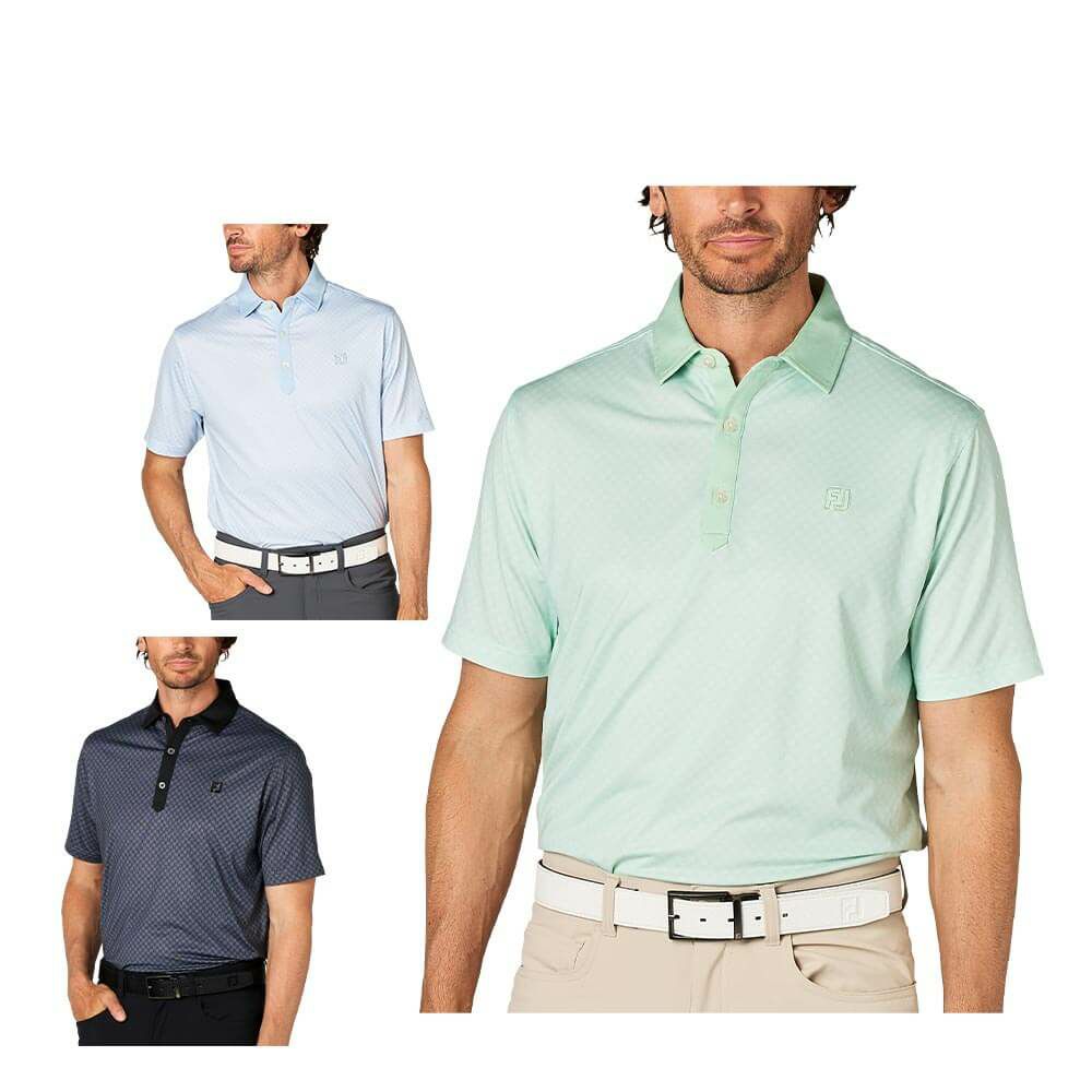フットジョイ FootJoy　メンズ 格子ジャカード 半袖 ポロシャツ FJ-S25-S16　2025年モデル 詳細1
