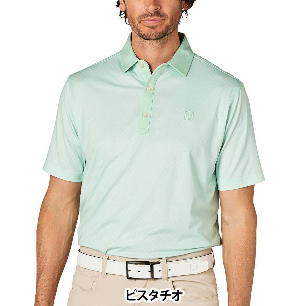 フットジョイ FootJoy　メンズ 格子ジャカード 半袖 ポロシャツ FJ-S25-S16　2025年モデル 詳細2