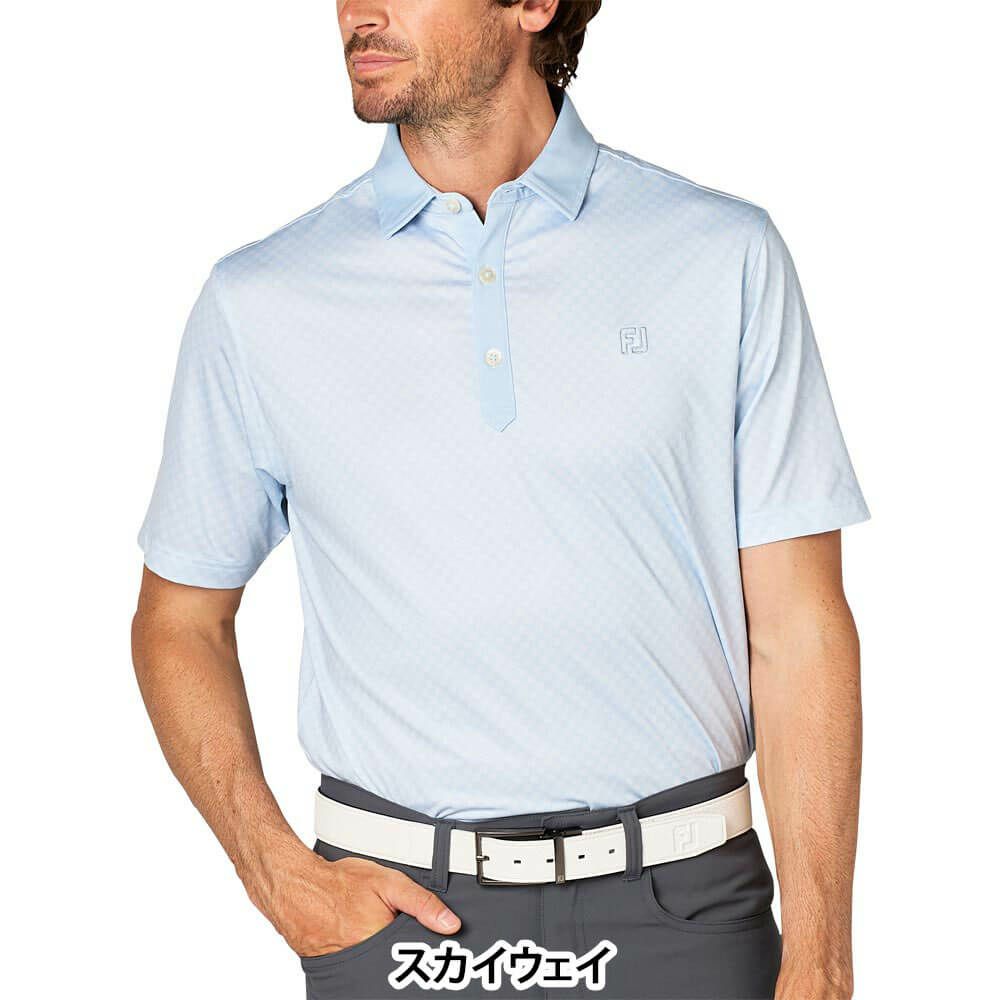 フットジョイ FootJoy　メンズ 格子ジャカード 半袖 ポロシャツ FJ-S25-S16　2025年モデル 詳細5