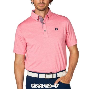 フットジョイ FootJoy　メンズ ヘザープリント 半袖 ボタンダウン ポロシャツ FJ-S25-S17　2025年モデル 詳細2